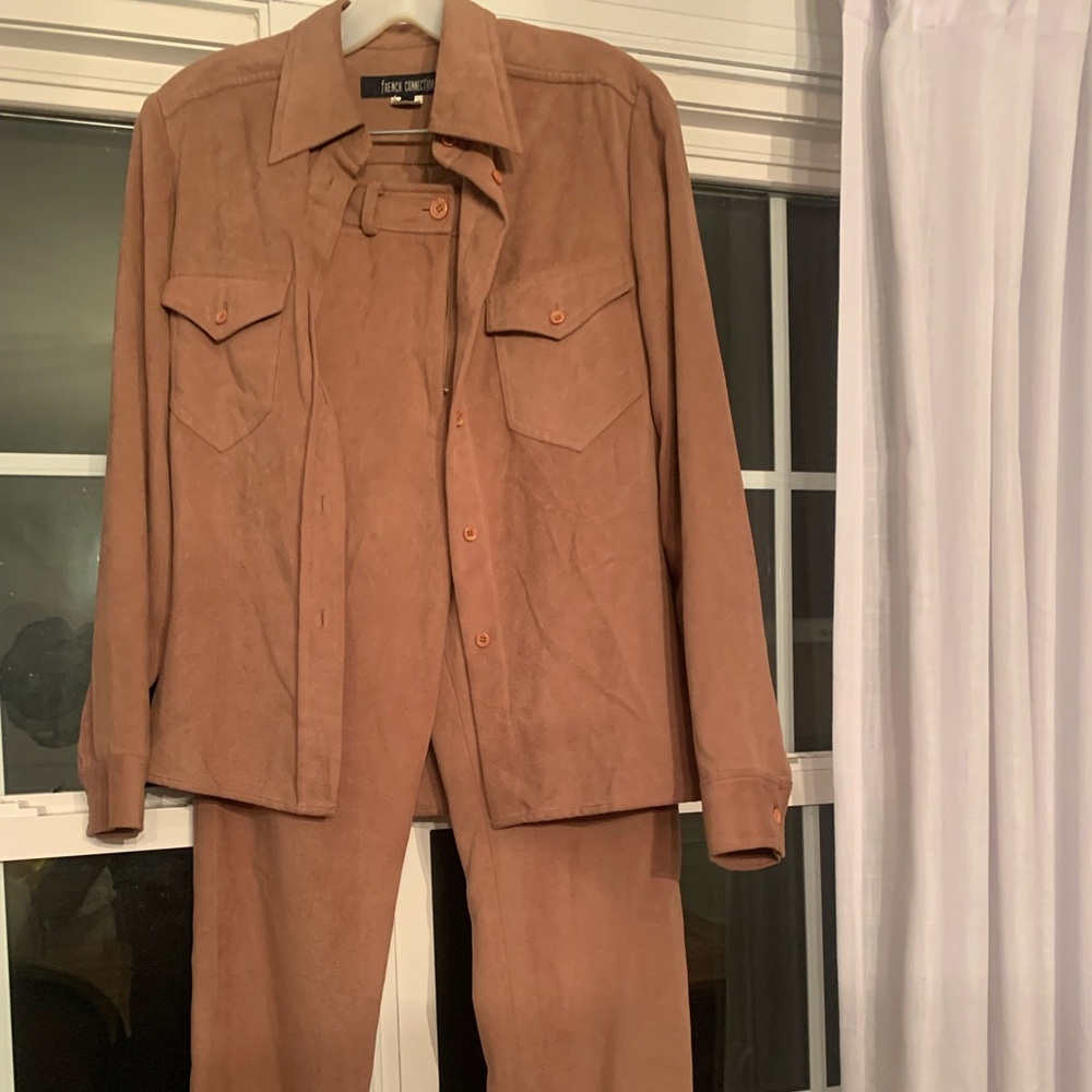Brown suede shirt and pants